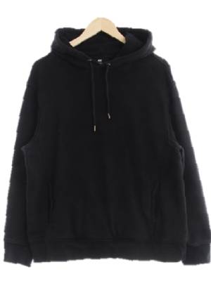 h&m 블랙 면 포켓스웨트후디