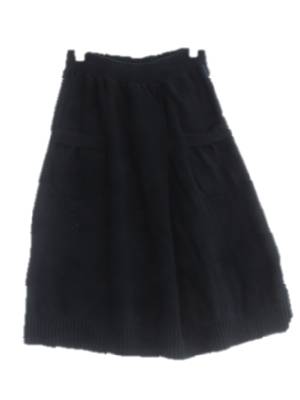 sonia rykiel 네이비 면 스티치핀턱니트스커트