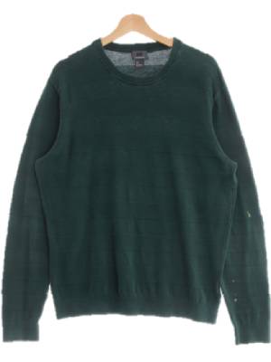 h&m 딥그린 스트라이프 면 라운드긴팔니트