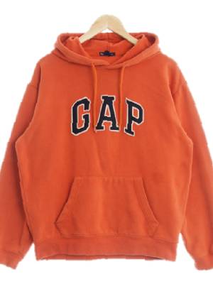 gap 오렌지 면혼방 빅로고포켓후드티