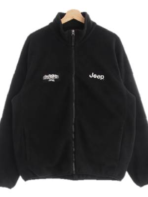 Jeep 블랙 자수로고후리스집업