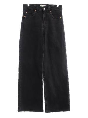 h&m 흑청 데님 워싱하이웨스트와이드진