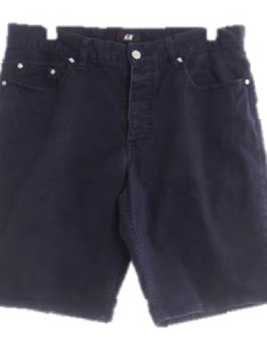 h&m 네이비 면혼방 하프워싱팬츠