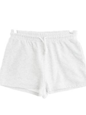 h&m 멜란지화이트 면 밴딩숏반바지