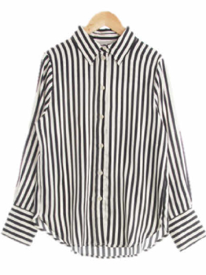 h&m 화이트블랙 스트라이프 긴팔셔츠
