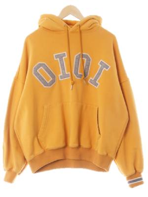 oioi 하베스트골드 면 펠트빅로고웜후드티