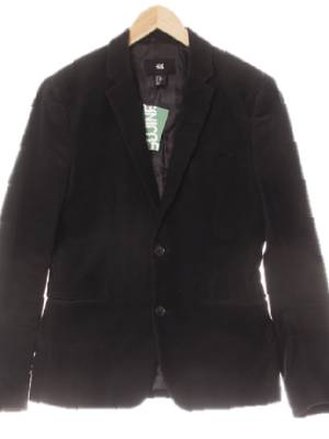 h&m 블랙 면혼방 투버튼골지블레이저