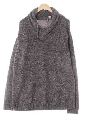 h&m 네이비미디엄그레이 울혼방 숄카라넥니트