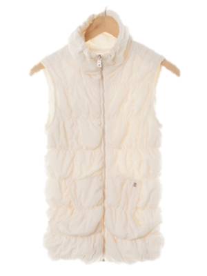 bogner 크림화이트 셔링하이넥패딩조끼