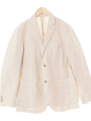 유니클로 베이지 린넨혼방 아웃포켓싱글블레이저