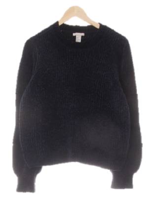 h&m 벨벳네이비 뜨개질퍼프니트스웨터