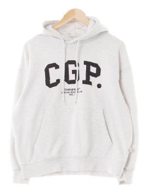코드그라피 라이트멜란지그레이 면혼방 cgp패치기모후드티
