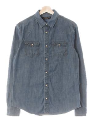 allsaints 애쉬데님블루 데님 똑딱이포켓청남방