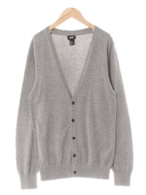 h&m 그레이 면 브이넥루즈가디건