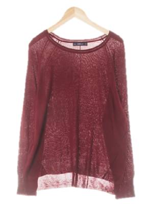 자라 딥와인 비스코스혼방 드레이프라이트니트