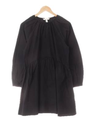 h&m 블랙 면 셔링티어드레글런원피스