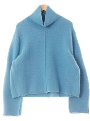 h&m 알래스칸블루 울혼방 컷오프터틀루즈스웨터
