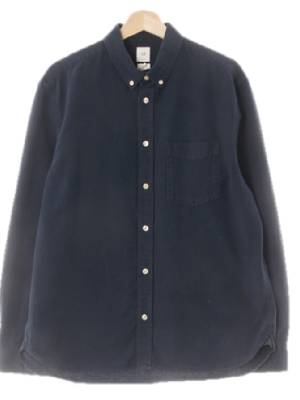 h&m 네이비 면 포켓심플셔츠