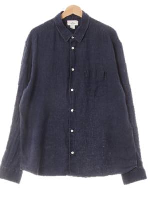 h&m 네이비 린넨 쿨포켓셔츠