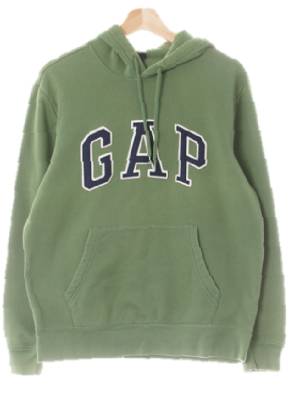 gap 펀그린 면혼방 펠트빅로고캥거루포켓후드티