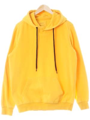 bershka 메리골드옐로우 면혼방 포켓후드티