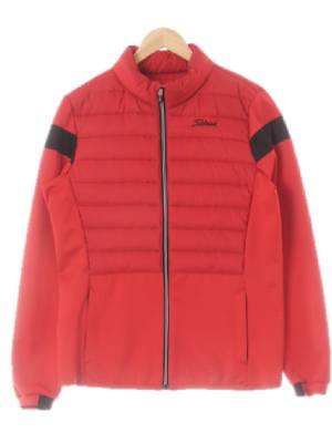 타이틀리스트 레드 패딩믹스퀼팅집업
