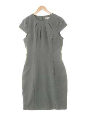 h&m 트렐리스그린 핀턱캡소매슬림원피스
