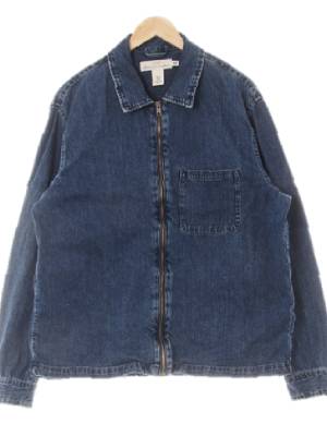 h&m 진청 면 워싱집업카라재킷