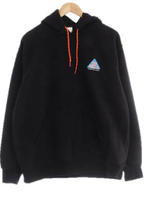 h&m 블랙 면혼방 트리베카배색끈후드티