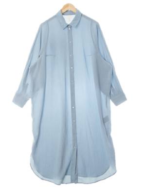 h&m 파우더블루 루즈핏셔츠형맥시원피스