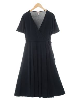 h&m 네이비 스트링랩플레어반팔원피스