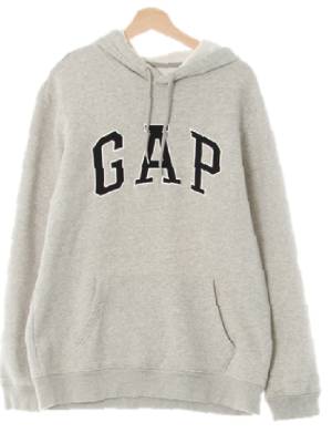 gap 멜란지그레이 면혼방 포켓빅로고패치후드티