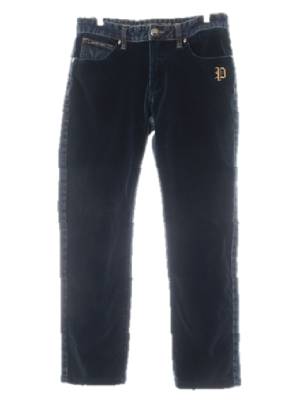 philippplein 진청네이비 데님 골덴배색해골포인트진