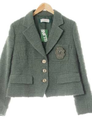 cerruti1881 데저트세이지그린 울혼방 클래식트위드패치자켓