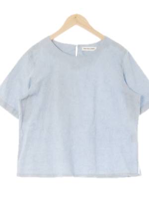[JPN] Tokyo blouse sports 세레니티블루 면 애시드워싱골지반팔블라우스