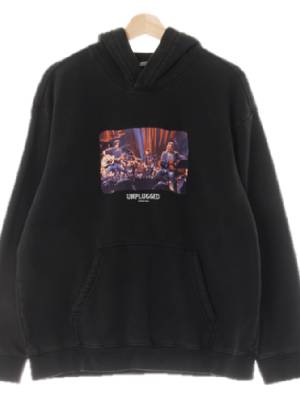 h&m 라이트블랙 면혼방 unplugged후드티