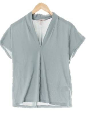 h&m 프로스티그린 브이넥캡소매블라우스