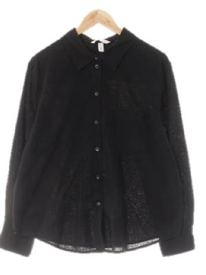 h&m 블랙 린넨혼방 싱글포켓셔츠