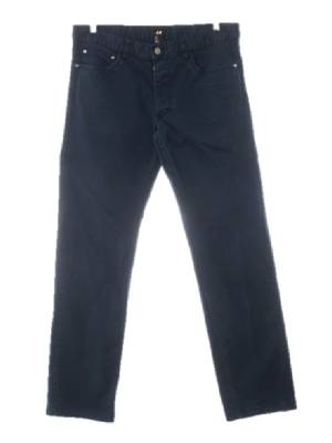 h&m 네이비 면혼방 워싱일자핏진