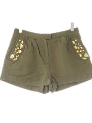 h&m 카키 보석비즈카브라숏팬츠