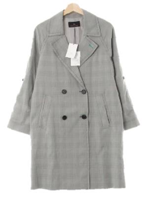 si 그레이 체크 오버핏간절기루즈트렌치재킷