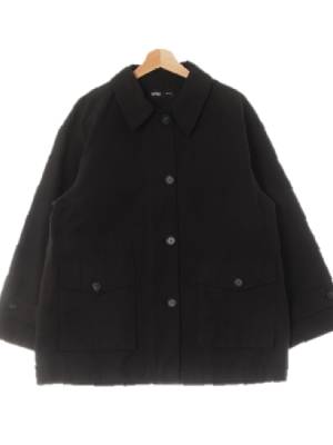 mixxo 블랙 면혼방 플랩포켓박시카라재킷 