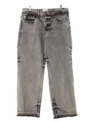 maisonmined 딥그레이 면 워싱프린지커팅스트레이트진 