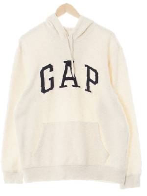 gap 멜란지오트밀 면혼방 배색빅로고패치포켓후드티