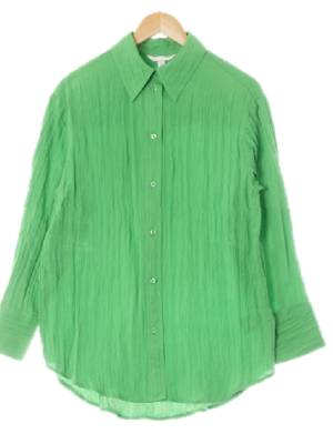 h&m 그린플래시 크링클셔츠 