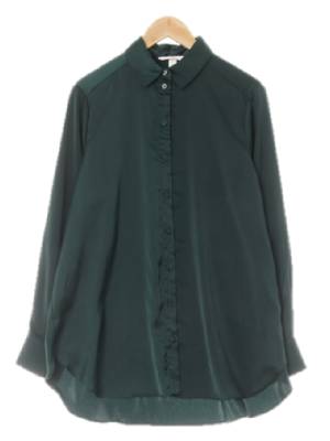 h&m 에덴딥그린 새틴클래식블라우스 
