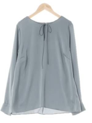 h&m 데저트세이지그린 하이넥실키블라우스 