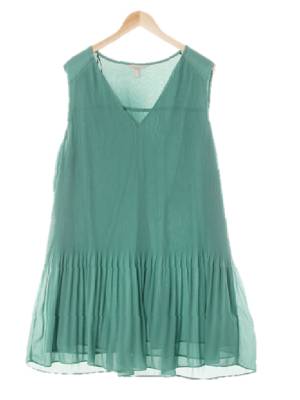 h&m 그린레이크 쉬폰플리츠브이넥민소매원피스