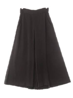 h&m 다크차콜 플리츠와이드큐롯팬츠 