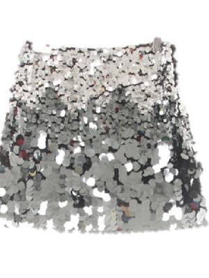 h&m 디스코실버 스팽글패턴 메탈릭스커트